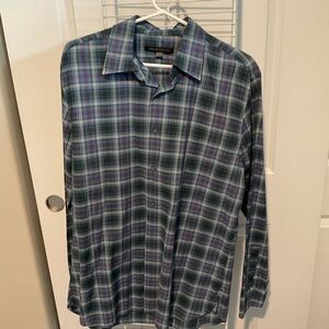 Men's Plaid Shirt - Blue and Purple